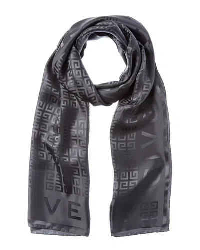 Givenchy 4g Logo Silk Scarf In Gray