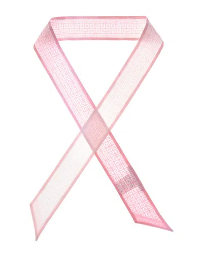Givenchy 4g Logo Silk Scarf In Pink