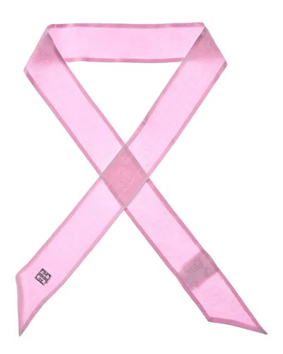Givenchy 4g Logo Silk Scarf In Pink