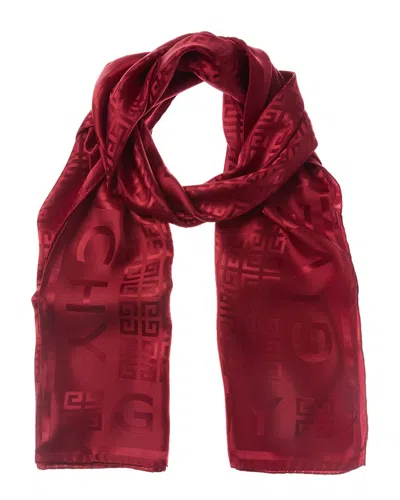 Givenchy 4g Logo Silk Scarf In Red