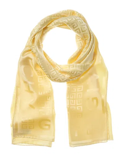 Givenchy 4g Logo Silk Scarf In Yellow