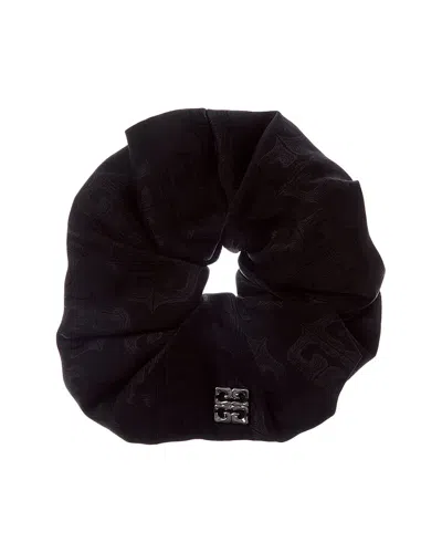 Givenchy 4g Logo Silk Scrunchie In Black