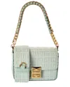 Givenchy 4g Logo Small Canvas & Leather Shoulder Bag In Green