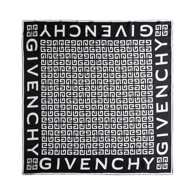 Pre-owned Givenchy 4g Logo Square Scarf 'black/white' | Women's Size Onesize