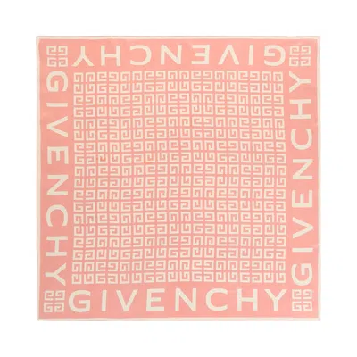 Pre-owned Givenchy 4g Logo Square Scarf 'flamingo Natural' | Multi-color | Women's Size Onesize