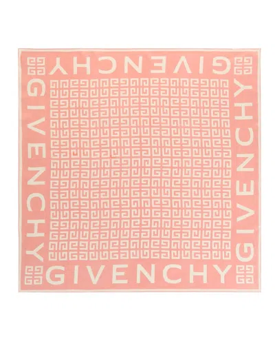 Givenchy 4g Logo Square Scarf In Pink