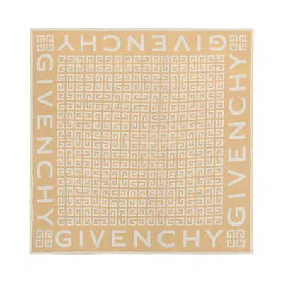 Pre-owned Givenchy 4g Logo Square Scarf 'straw' | Cream | Women's Size Onesize In White