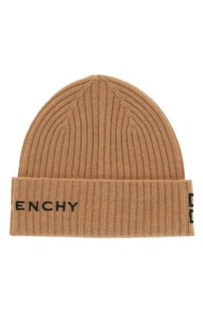 Givenchy 4g Logo Wool & Cashmere Beanie In Brown