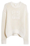 Givenchy White Sweater With 4g Detail In Openwork Knit Woman In White