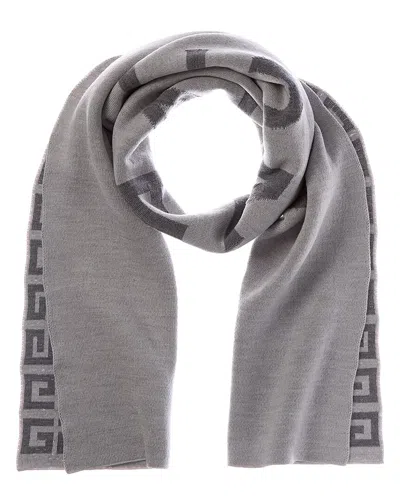 Givenchy 4g Logo Wool Scarf In Gray