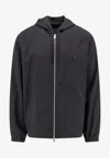 Givenchy Zipped Hoodie In Wool With 4g Detail In Black