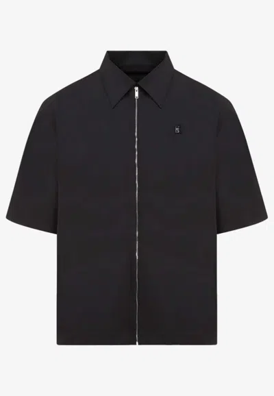 Givenchy 4g Logo Zipped Shirt In Black