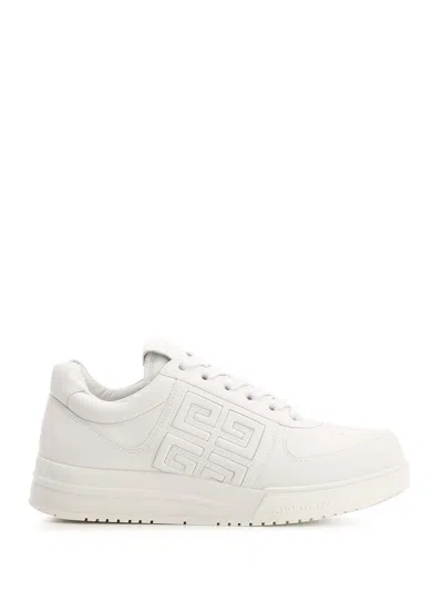 Givenchy 4g Logo-embossed Leather Sneakers In White