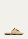Givenchy 4g Medallion Woven Slide Sandals In 101-natural