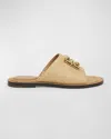 Givenchy 4g Medallion Woven Slide Sandals In 101-natural