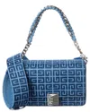 Givenchy 4g Medium Denim & Leather Crossbody In Blue