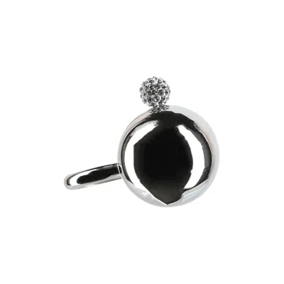 Pre-owned Givenchy 4g Medium Pearl Ring 'silver' | Women's Size 54