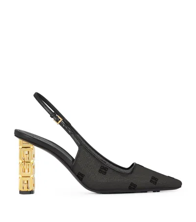Givenchy 4g Mesh G Cube Slingback Heels 85 In Black
