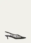 Givenchy 4g Mesh Patent Slingback Pumps In Black