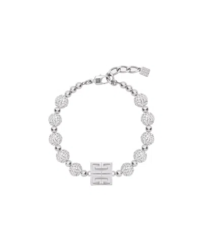 Givenchy 4g Metal Crystal Bracelet In White