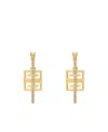 Givenchy 4g Metal Crystal Earrings In Yellow