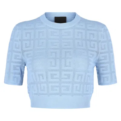 Pre-owned Givenchy 4g Monogram Crop Sweater 'blue' | Women's Size S
