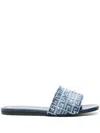 Givenchy 4g Jacquard Flat Sandals In Blue