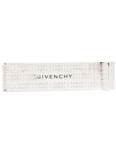 Givenchy 4g Monogram-engraved Tie Clip In Metallic