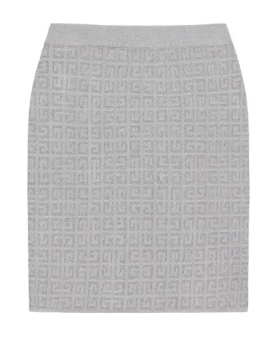 Givenchy 4g Monogram-jacquard Mini Skirt In White