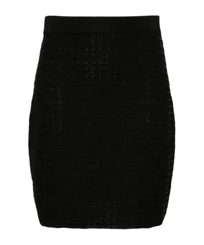 Givenchy 4g-monogram Knitted Skirt In Black