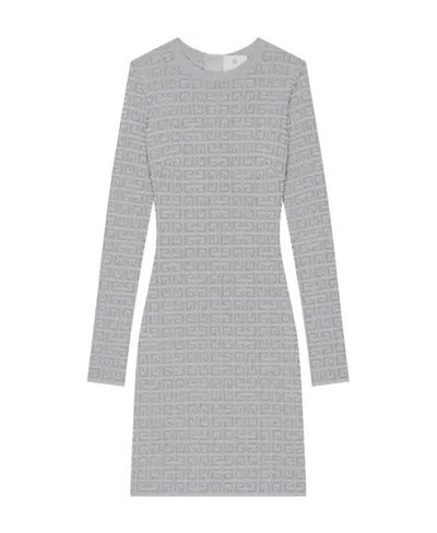 Givenchy 4g Monogram Long-sleeved Dress In White