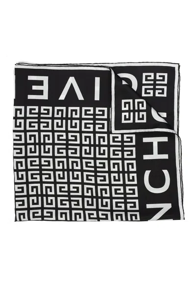 Givenchy 4g Monogram Scarf In 1-black/white