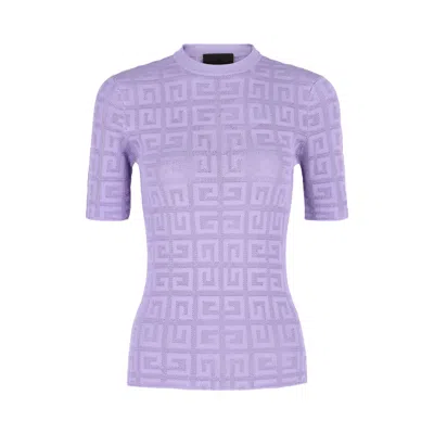 Pre-owned Givenchy 4g Monogram Short-sleeve Sweater 'violet Mauve' | Purple | Women's Size M