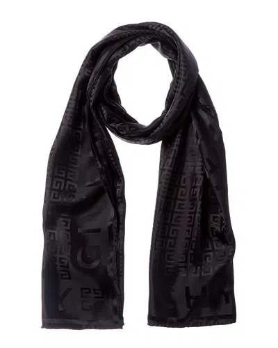 Givenchy 4g Monogram Silk Scarf In Black
