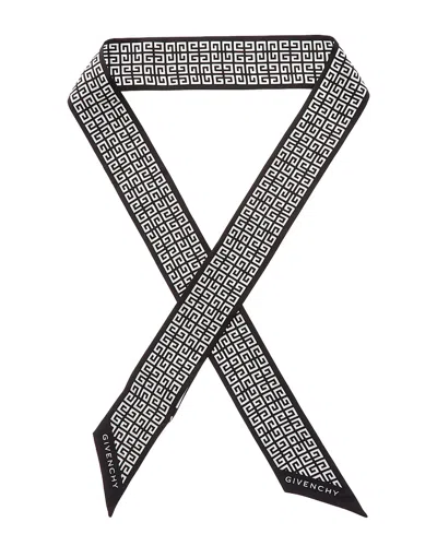 Givenchy 4g Monogram Silk Scarf In Black