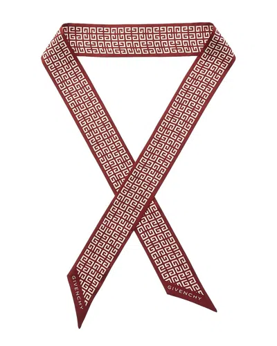 Givenchy 4g Monogram Silk Scarf In Red