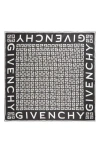 Givenchy 4g Monogram Silk Twill Square Scarf In 1-black/white