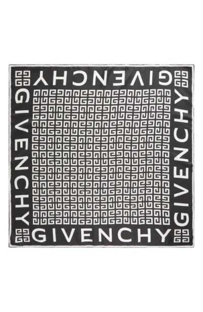 Givenchy 4g Monogram Silk Twill Square Scarf In Blue