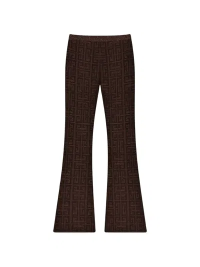 Givenchy 4g Monogram Trousers In Brown