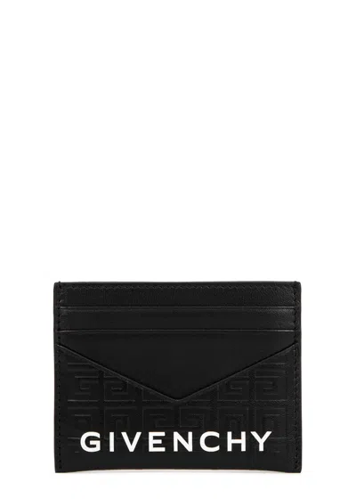 Givenchy 4g-monogrammed Leather Card Holder In Black