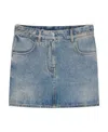 Givenchy Mini Skirt In Denim With Chain Details In Blue