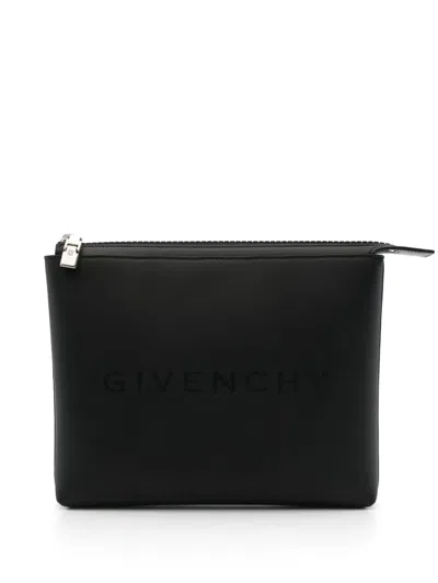 Givenchy Rectangular Logo Clutch Bag In Black
