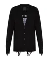 Givenchy Men's Intarsia Detail Cotton Cardigan In Black
