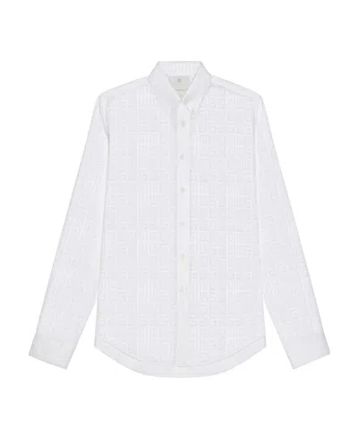 Givenchy 4g-motif Cotton Shirt In White