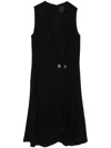 Givenchy Dress With 4g Detail And Pleated Effect In Crepe Satin In Black