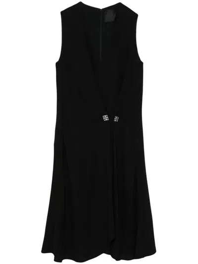 GIVENCHY 4G-MOTIF CREPE MIDI DRESS