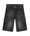 Givenchy 4g-motif Denim Cargo Shorts In Black