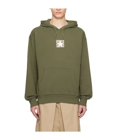 Givenchy 4g Motif Drawstring Hoodie In Green