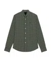 Givenchy 4g Motif-embroidered Checked Shirt In Green