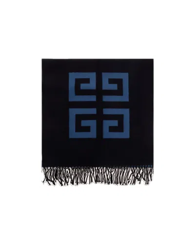 Givenchy 4g Motif Fringed Scarf In Black